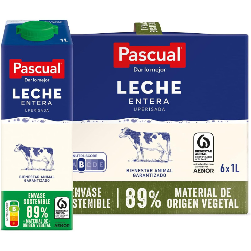 Leche Pascual Entera (Pack 6 x 1L)