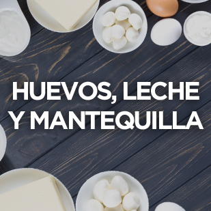 Huevos, leche y mantequilla